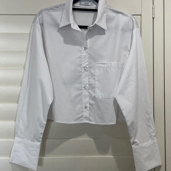 Mango Cropped Pocket Oversized shirt - Picture 5 of 5